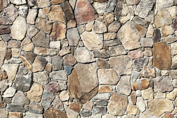 Outdoor Wall Made of Uneven Stones