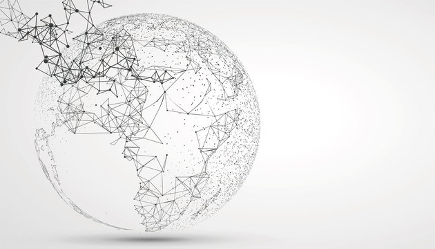 World map point, line, composition, representing the global, Global network connection,international meaning.
