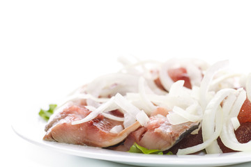 salted herring with onions
