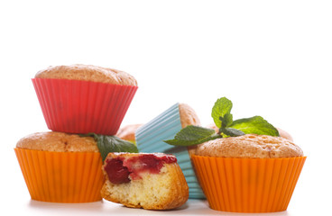 sweet muffins stuffed with cherries