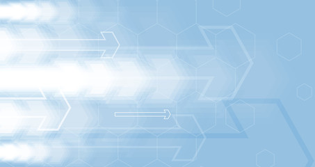 Flow of arrows. Imagination of business or technology process. Vector futuristic  background with great idea