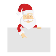 Naklejka premium Santa Claus template. Isolated Santa with template space for text, decoration and others.