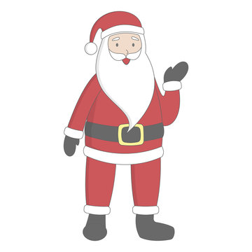 Isolated Santa Claus standing on white background