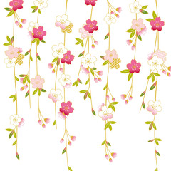 Fototapeta premium しだれ桜 イラスト