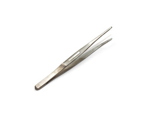 anatomical tweezers on a white background