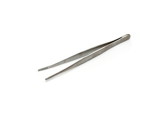 anatomical tweezers on a white background