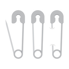 Collection of a open and closed safety pin