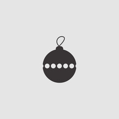 Christmas tree ball vector icon illustration
