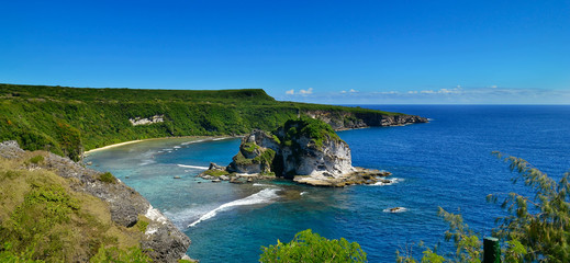 The tropical island of Saipan. The island called Bird.