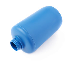 Plastic bottle of liquid soap isolated over the white background