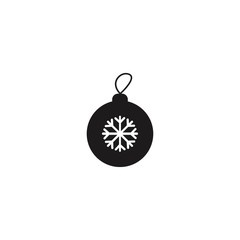 Fototapeta premium Christmas tree ball with snowflake vector icon illustration