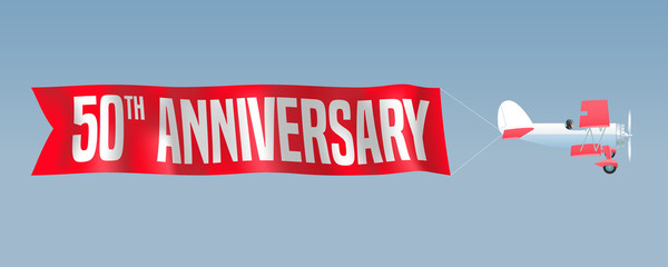 50 years anniversary vector illustration, banner, flyer