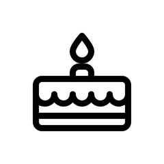 vector birthday cake linear icon symbol