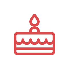 vector birthday cake linear icon symbol