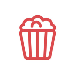 vector popcorn linear icon symbol