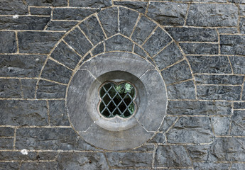 Old medieval church window design background