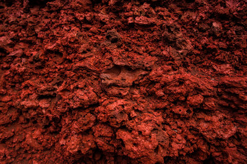 Solidified volcanic lava texture