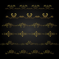 Gold borders vector