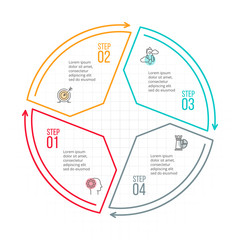 Thin line flat element for infographic.