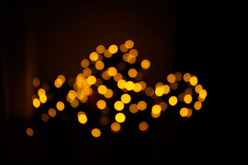 Abstract bokeh of chain of lights for backdrop