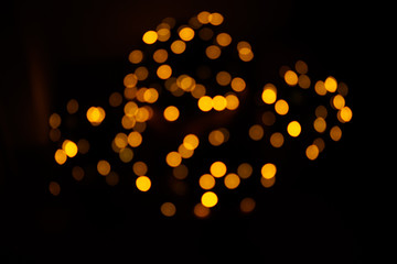 Abstract bokeh of chain of lights for backdrop