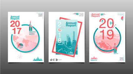 annual report 2017, 2018, 2019, future, business, template layout