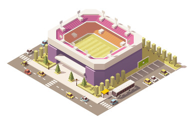 Vector isometric low poly soccer stadium