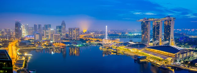 Foto op Canvas Panoramamening van de Stad van Singapore, Singapore © orpheus26