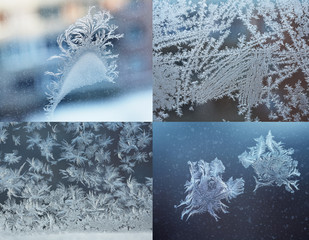 snow patterns on glass