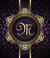 Vintage frame on seamless background. Luxury design