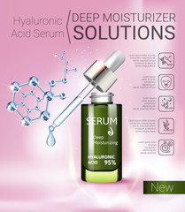 Vector Illustration with Hyaluronic Acid Serum