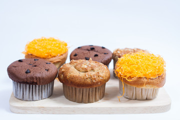 thai dessert cupcake isolated on white background.