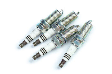 spark plugs isolated on white