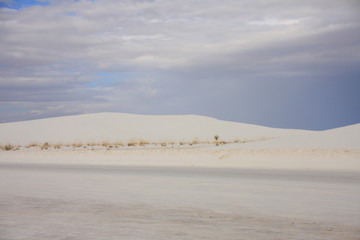 white sands and white clouds
