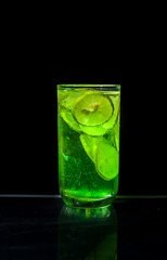 cocktail on black background