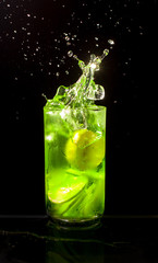 cocktail on black background