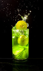cocktail on black background