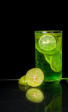 cocktail on black background