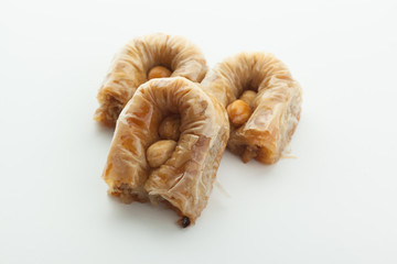 Tasty Turkish delight isolated on white