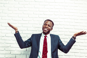 portrait of happy, smiling black business man