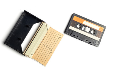 vintage cassette tape isolated white background