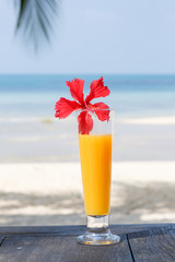 Cocktail on the tropical beach of Thailand. Koh Samui.