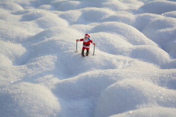 Santa Claus on skis