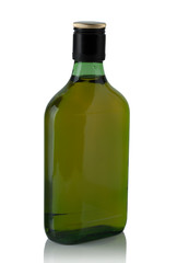 flat green bottle