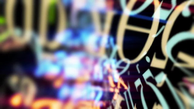 Video Background 2298: Traveling through a maze of formula, algebra and computer code (Loop).