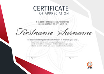 Vector template for certificate or diploma