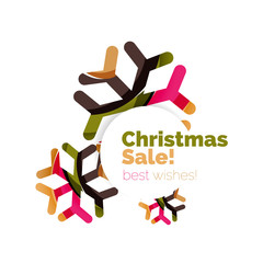 Christmas geometric abstract sale promo banner