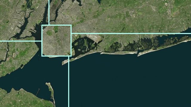 animation - Satellite Surveillance  Zoom Effect into New York(Elements of this image furnished by NASA) Earth map based on images courtesy of: NASA http://www.nasa.gov.
