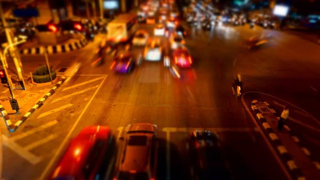 Time lapse - Bangkok traffic miniature effect