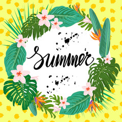 Fototapeta na wymiar Summer tropic poster.